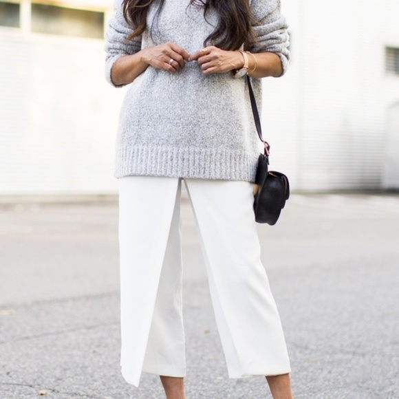 Zara Pants - Zara White Dressy Wrap Culottes Slacks Medium